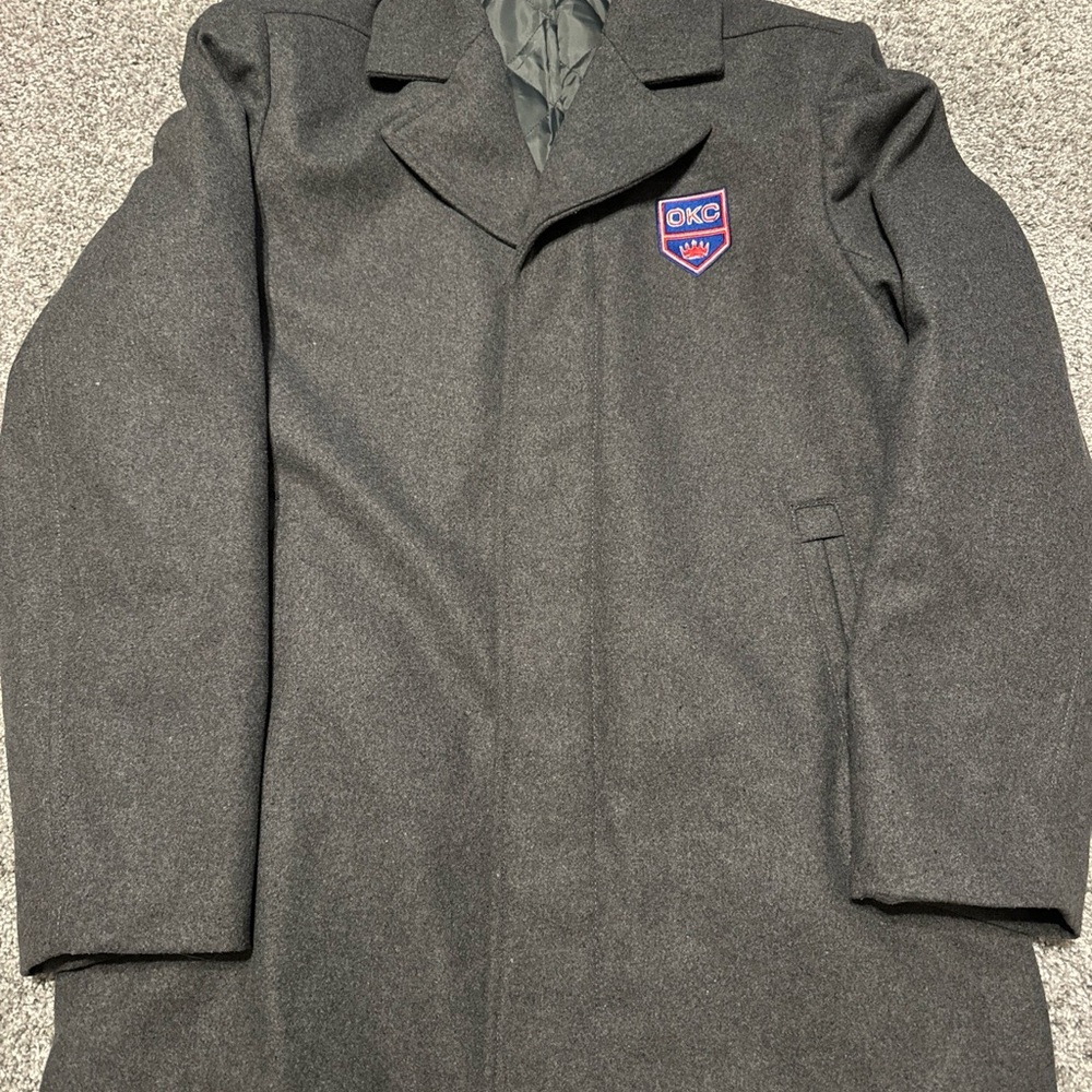 NHL CCM Jacket Men Large Gray Oklahoma City Oil King Hockey Coat OKC Quilt Lined